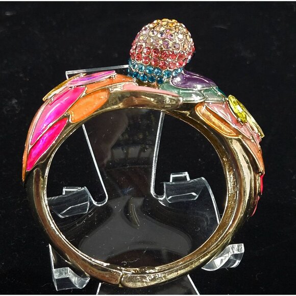 Betsey Johnson Multicolored Lost Paradise Parrot Enamel & Crystal Bracelet - Picture 4 of 8